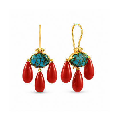 Red Beach Cascade Earrings