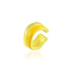 Yellow Enamel Wave Ear Cuff (Water Resistance Premium Plating)