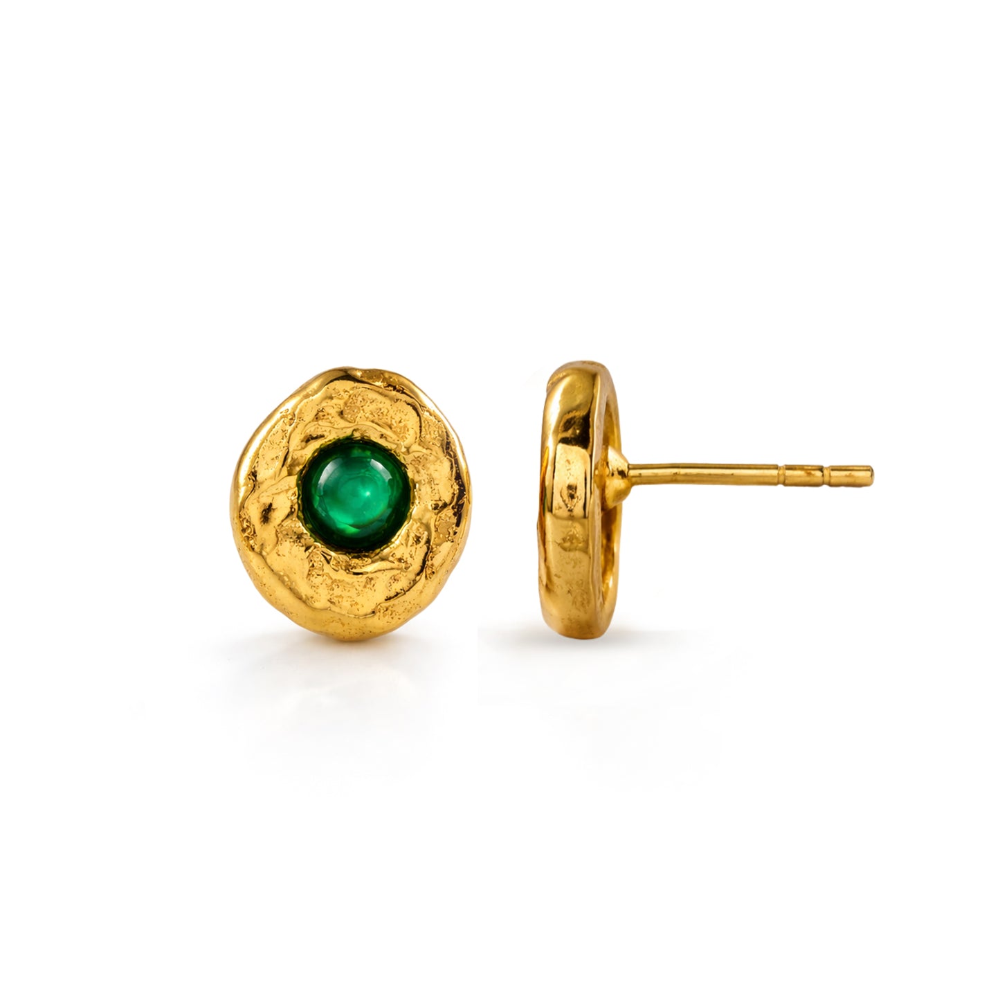 Green Onyx Medallion Studs