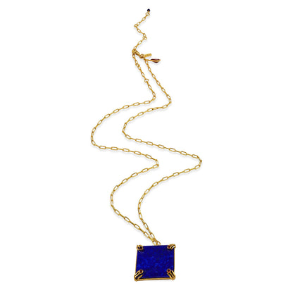 Lapis Lazuli Square Pendant Necklace