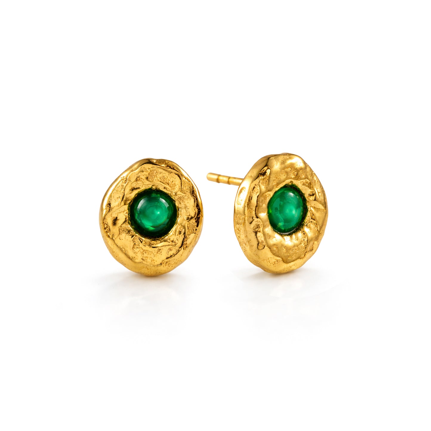Green Onyx Medallion Studs