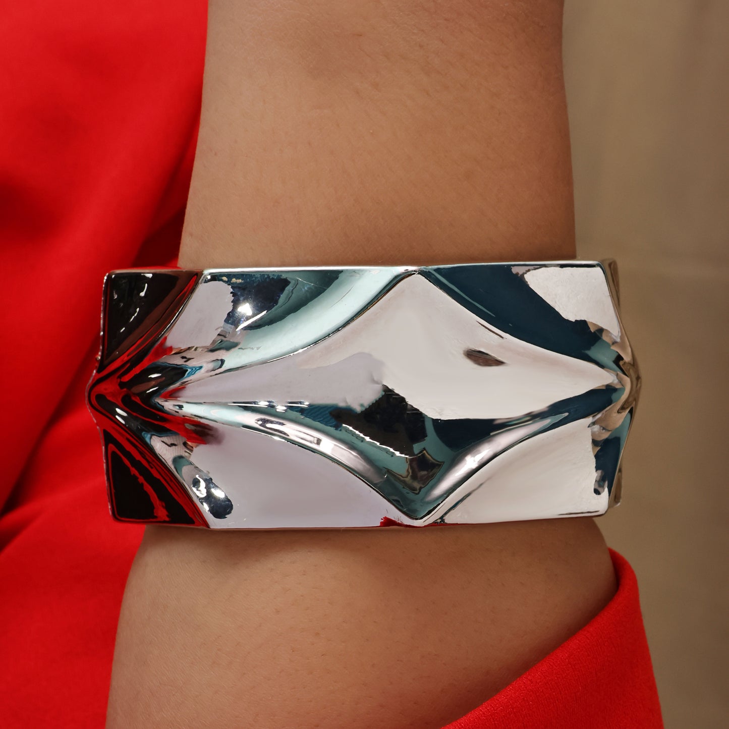 Silver Twist Openable Cuff Bangle
