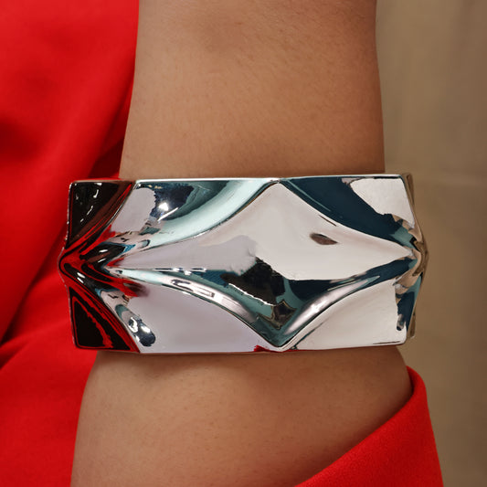 Silver Twist Openable Cuff Bangle
