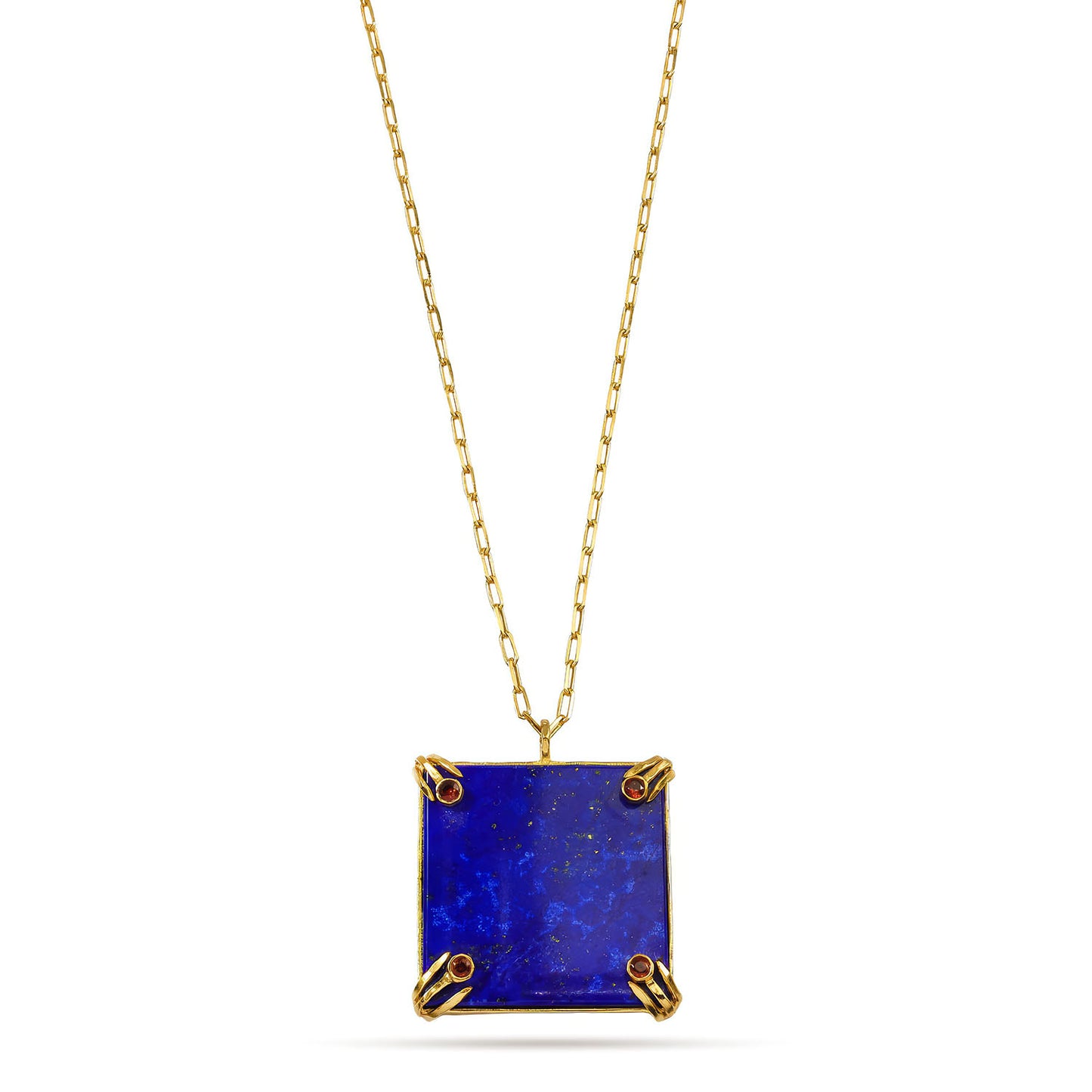 Lapis Lazuli Square Pendant Necklace