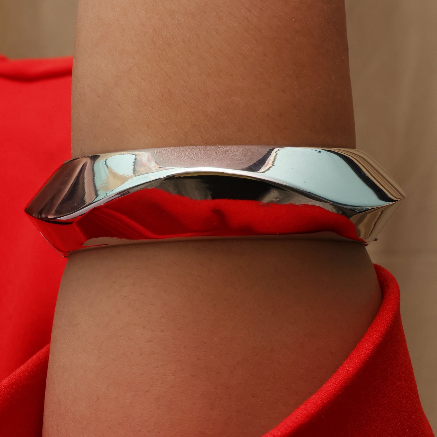 Silver Edge Openable Cuff Bangle