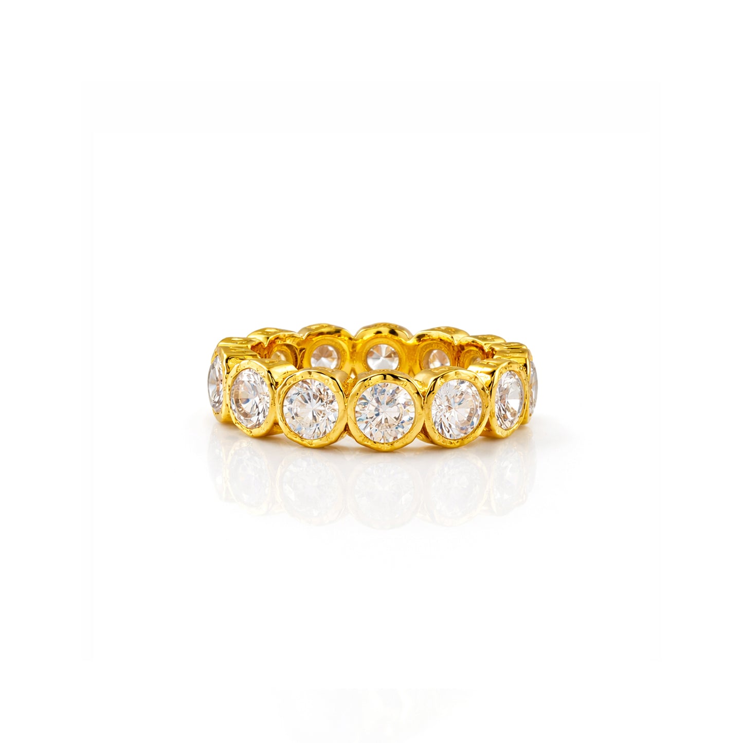 Crystal Bezel Eternity Band Ring