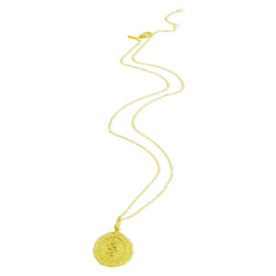 Snake Coin Charm Necklace (Water Resistance Premium Plating)