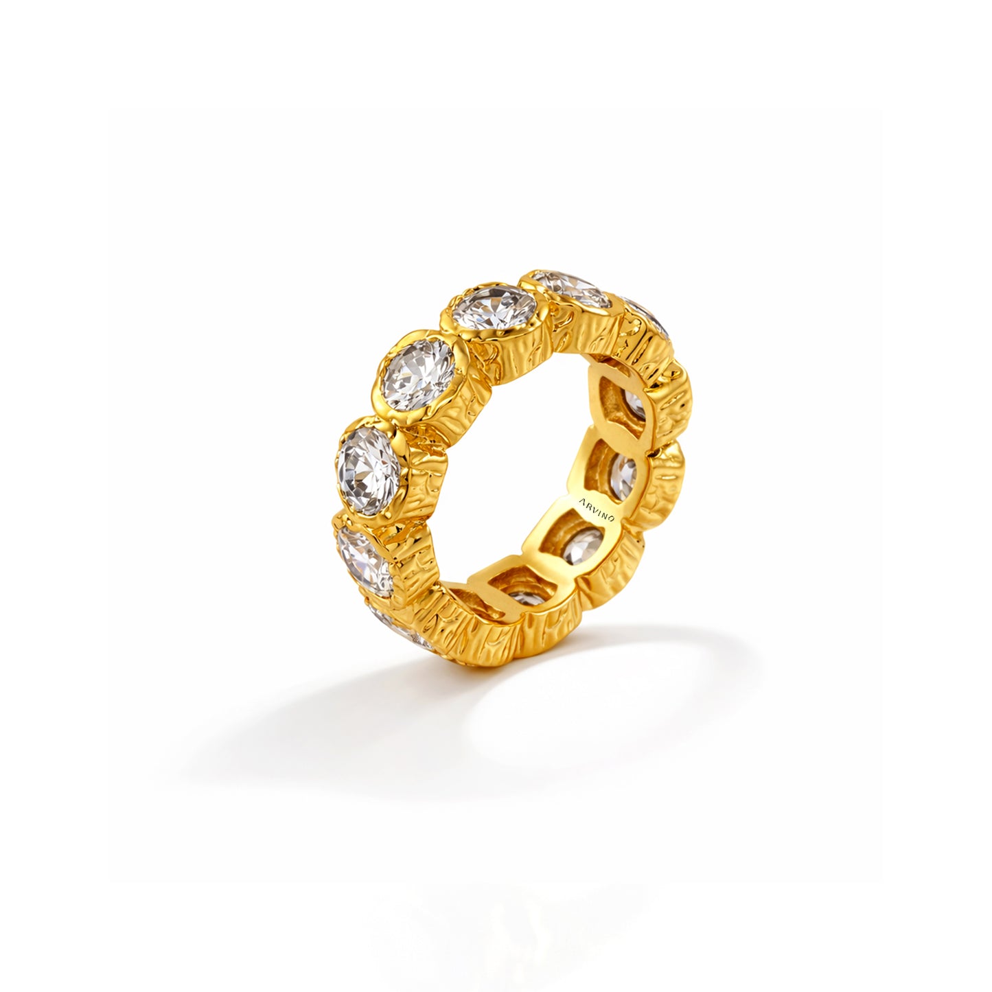 Crystal Bezel Eternity Band Ring