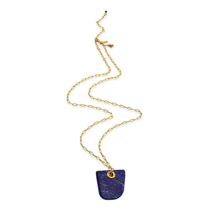 Lapis Shield Pendant Necklace