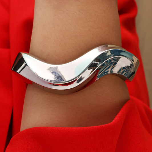 Silver Loop Openable Cuff Bangle