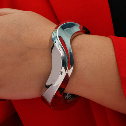 Silver Loop Openable Cuff Bangle