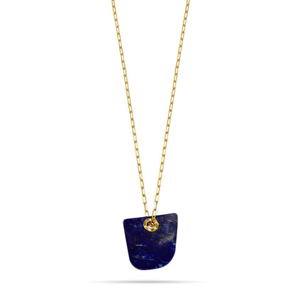 Lapis Shield Pendant Necklace