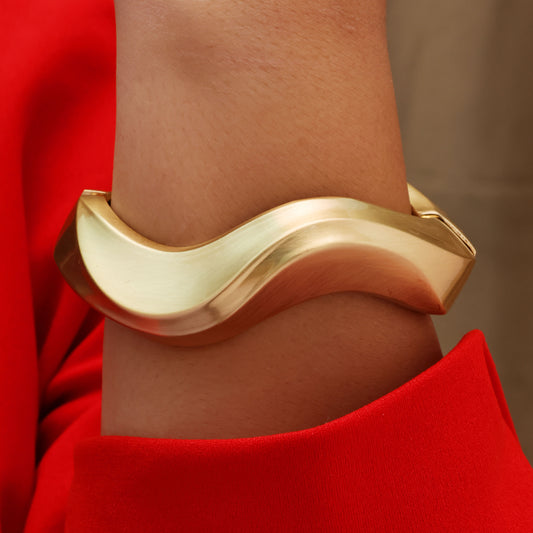 Gold Loop Openable Cuff Bangle