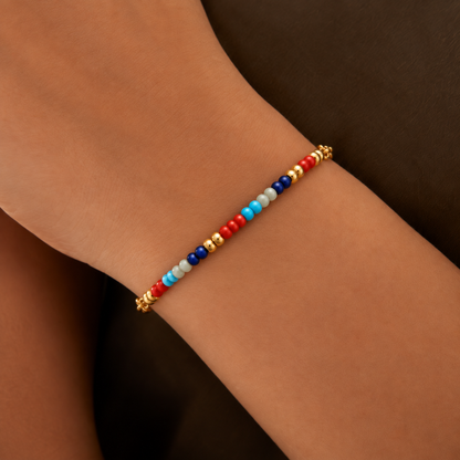 Coastal Mosaic Multicolour Beaded Bracelet