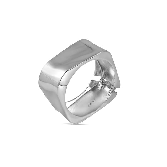 Silver Wave Openable Cuff Bangle