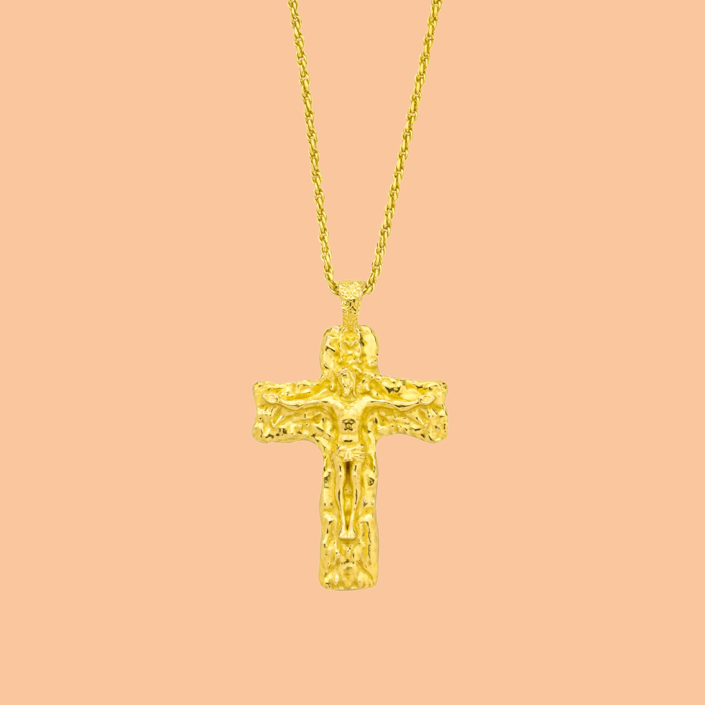 Textured Cross Necklace