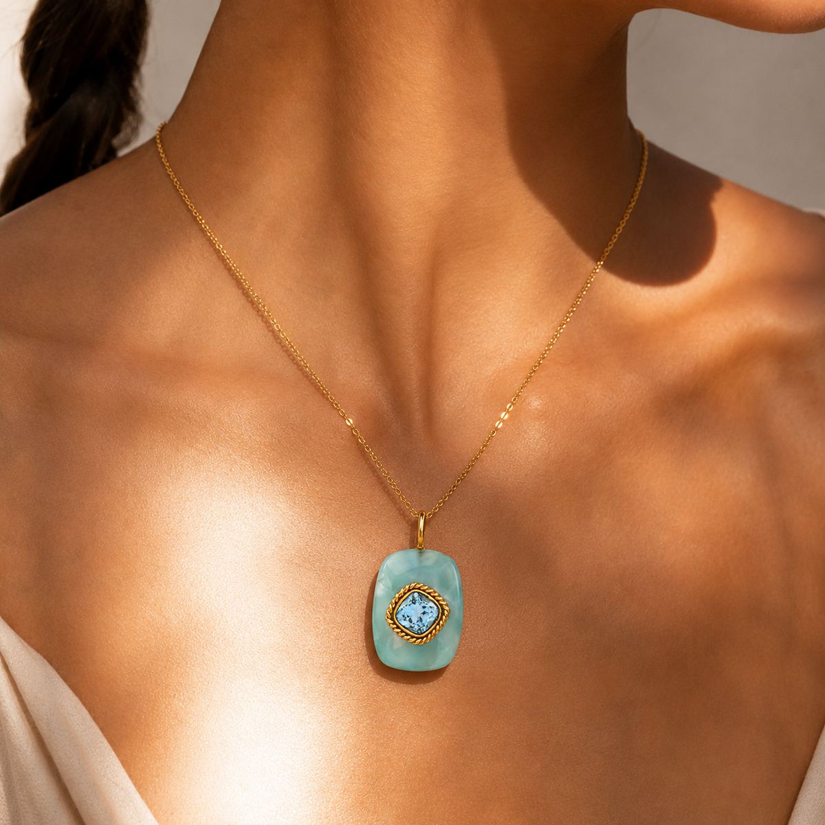 Turquoise Topaz Accent Charm