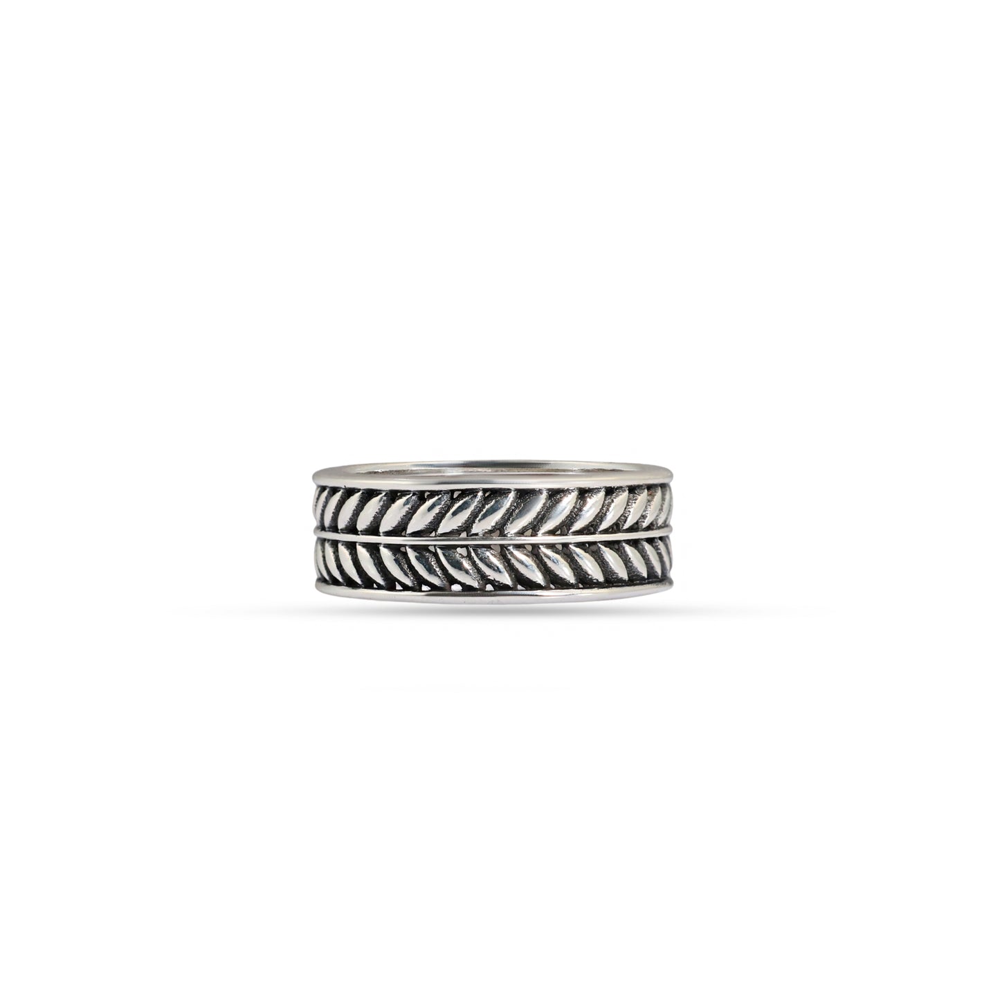 Heritage Leaf 92.5 Sterling Silver Men’s Band