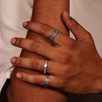 Heritage Leaf 92.5 Sterling Silver Men’s Band
