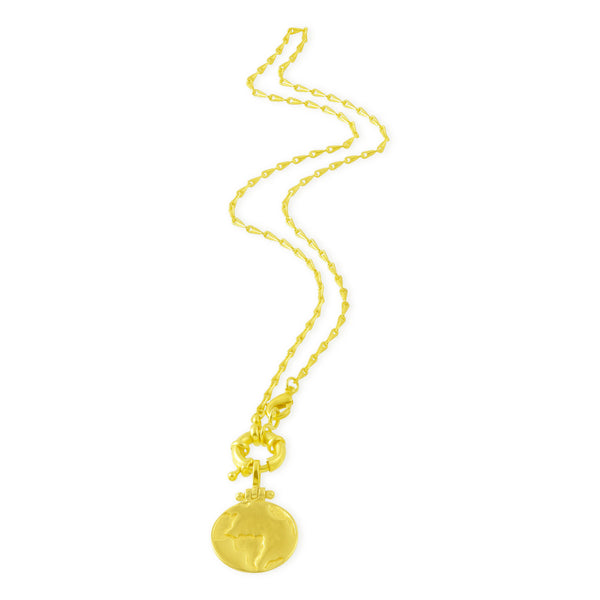 Dainty Link Chain Charm Necklace (Water Resistance Premium Plating)