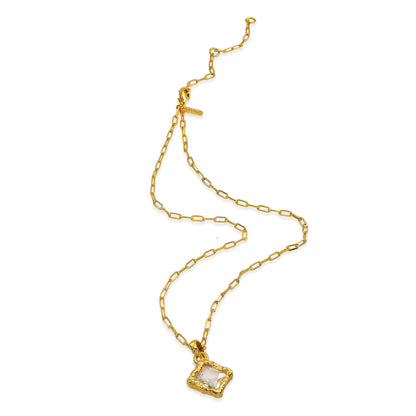 Princess Crystal Pendant Necklace in 92.5 Sterling Silver