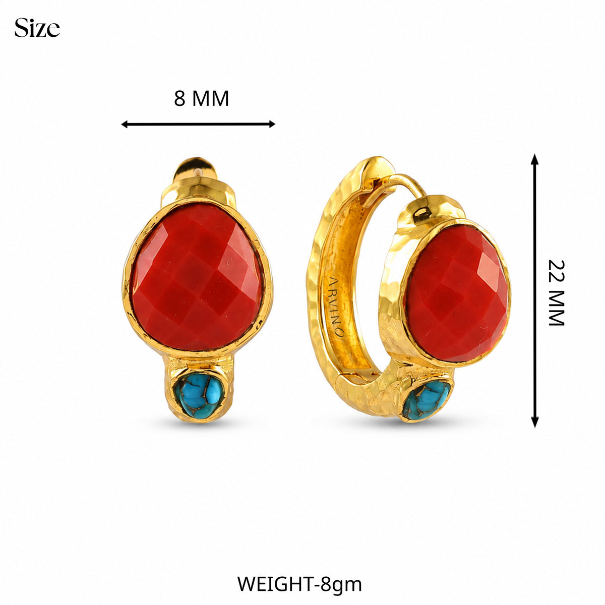 Caldera Ember Hoops in 92.5 Sterling Silver