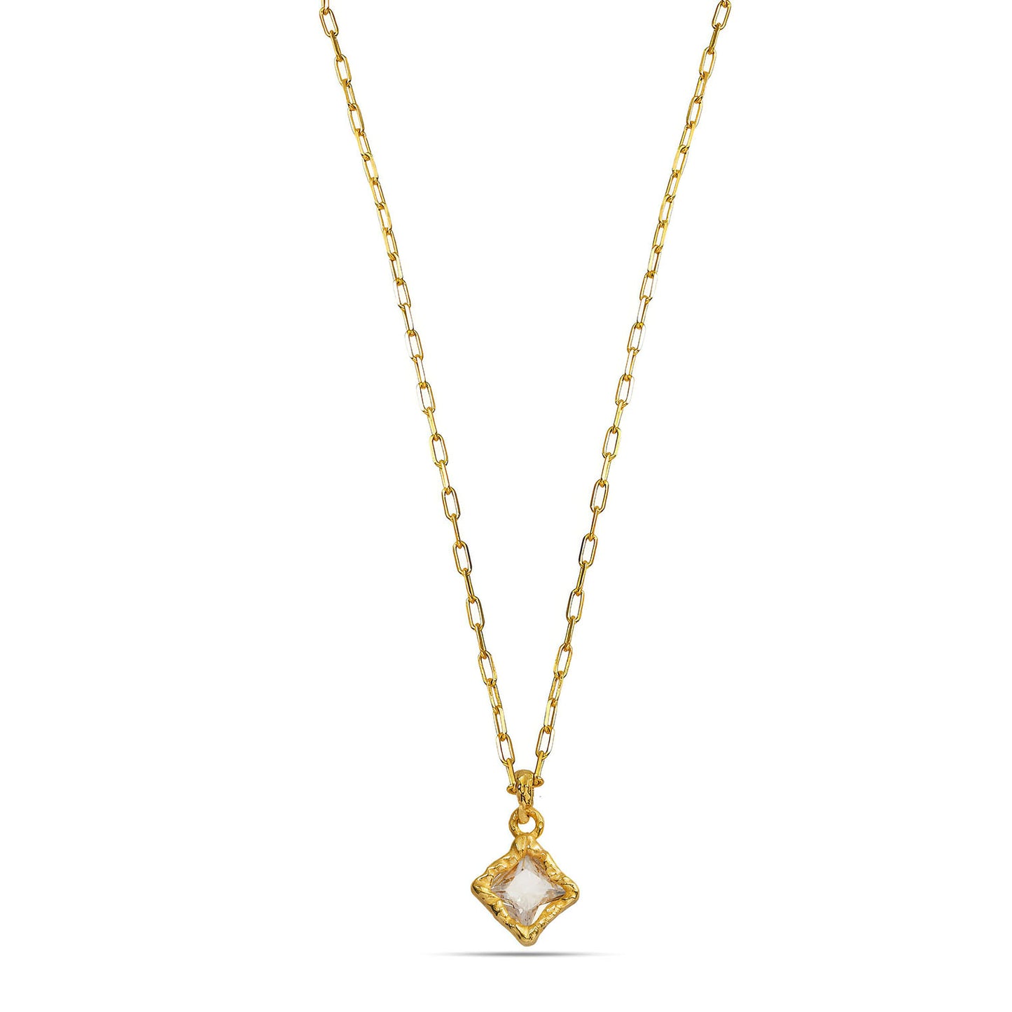 Princess Crystal Pendant Necklace in 92.5 Sterling Silver