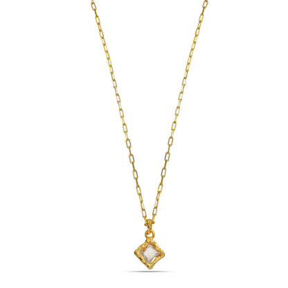 Princess Crystal Pendant Necklace in 92.5 Sterling Silver