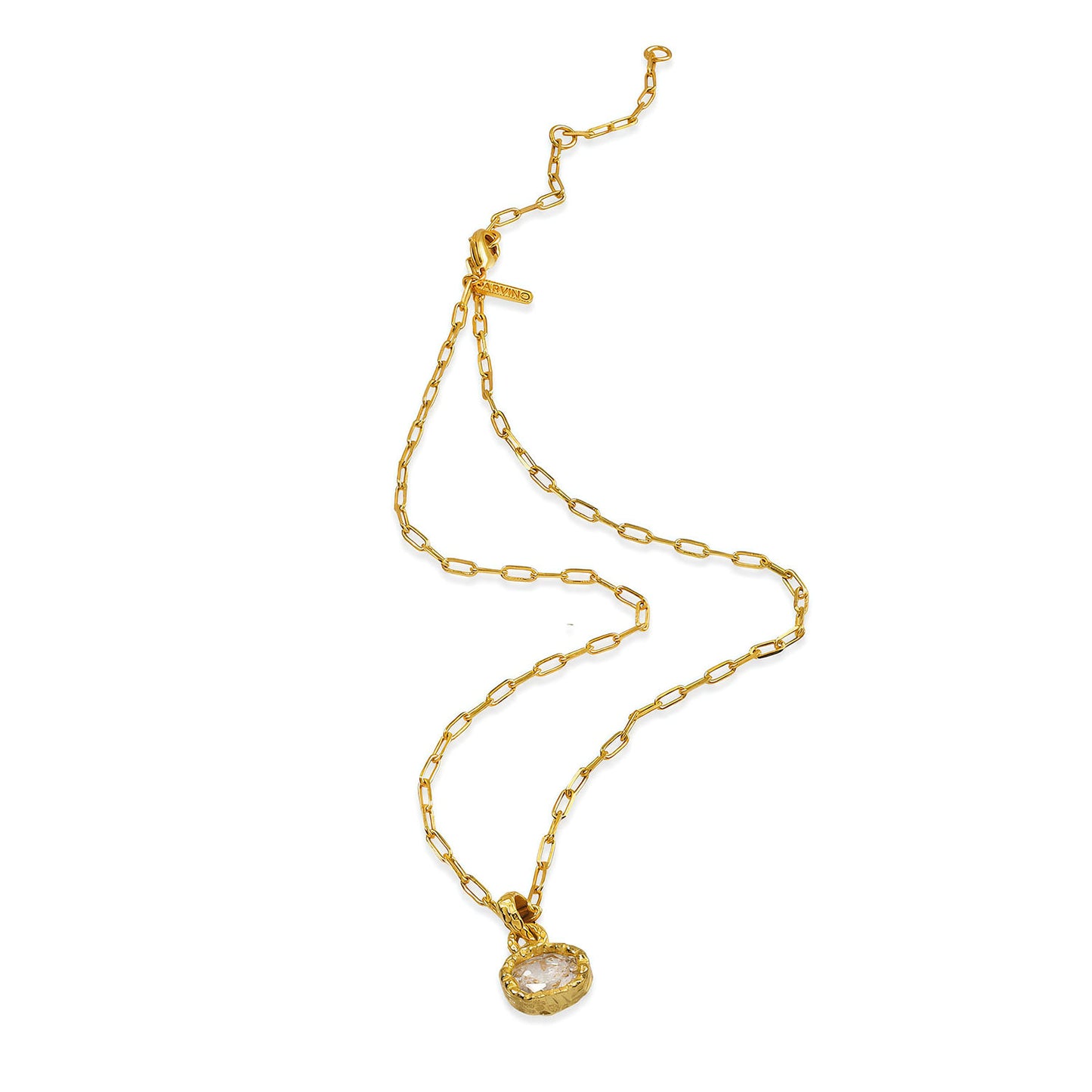 Oval Crystal Pendant Necklace in 92.5 Sterling Silver