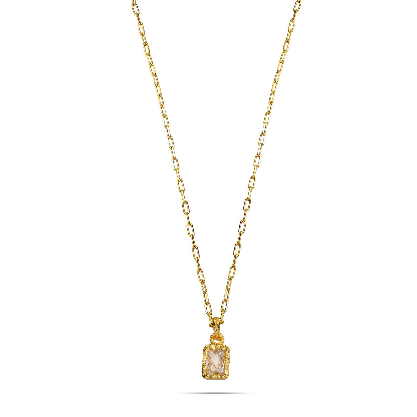 Emerald Crystal Pendant Necklace in 92.5 Sterling Silver