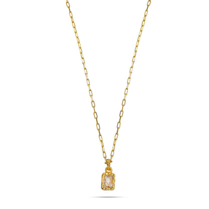 Emerald Crystal Pendant Necklace in 92.5 Sterling Silver