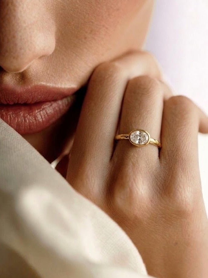 Crystal Drop 92.5 Sterling Silver Adjustable Ring