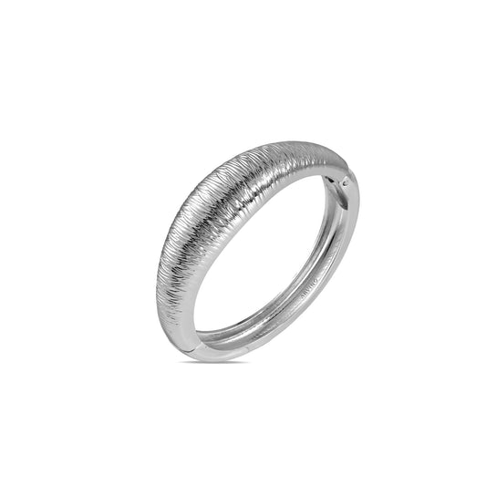 Textured Silver Openable Bangle
