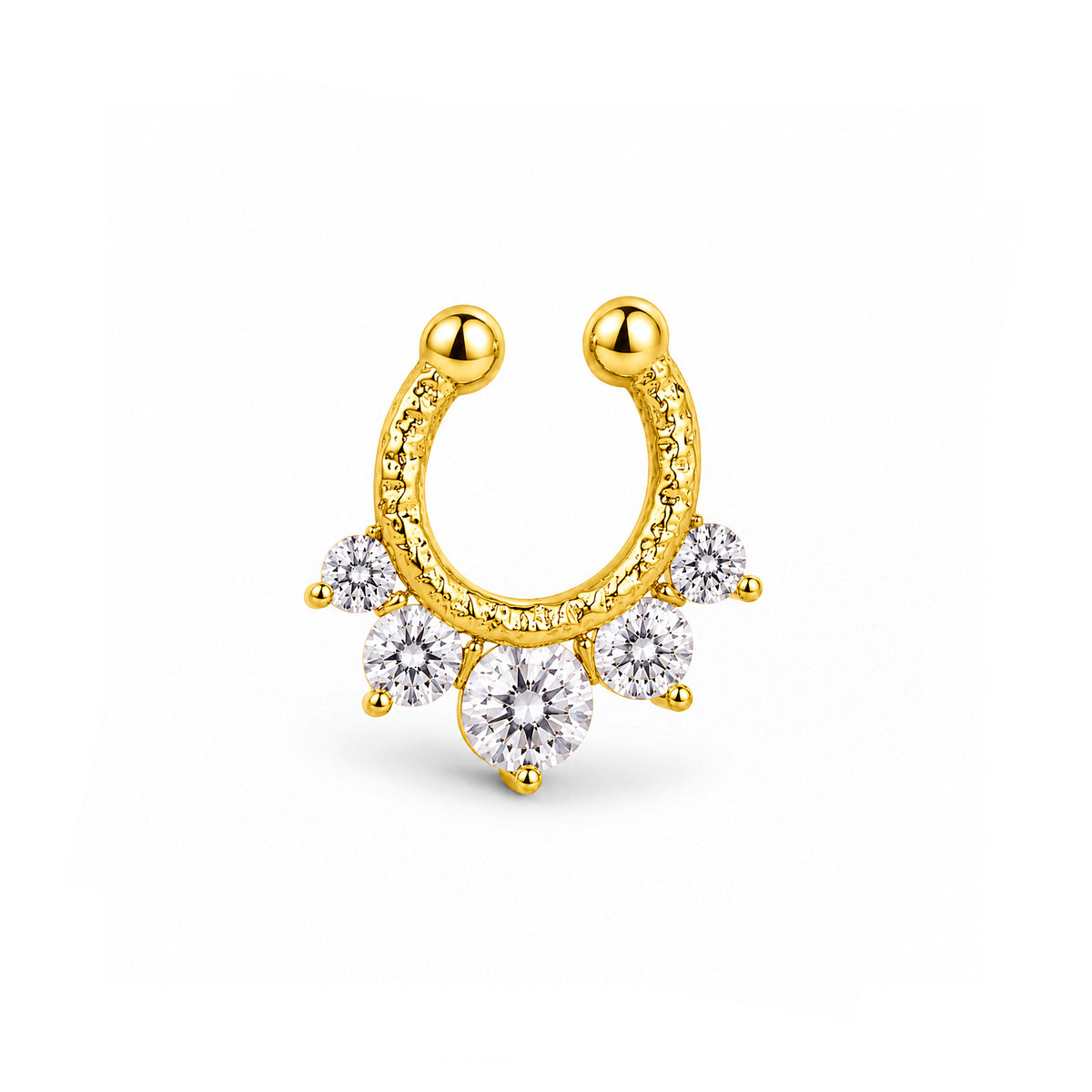 Aurelia Crystal Cluster Nose Ring In 92.5 Sterling Silver