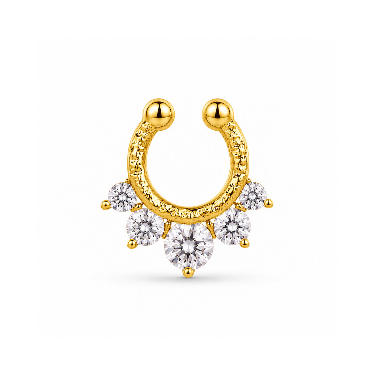 Aurelia Crystal Cluster Nose Ring In 92.5 Sterling Silver