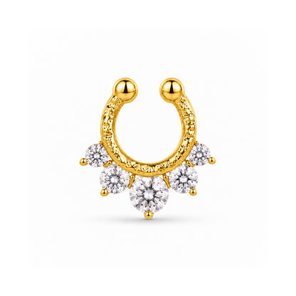 Aurelia Crystal Cluster Nose Ring In 92.5 Sterling Silver