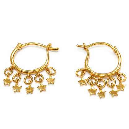 Starlit Charms Hoop Earrings in 925 Sterling Silver