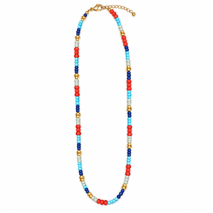 Coastal Mosaic Multicolour Beaded Necklace