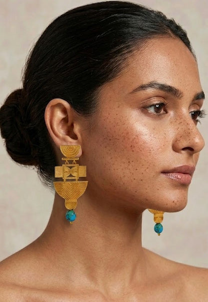 Turquoise Folk Earrings