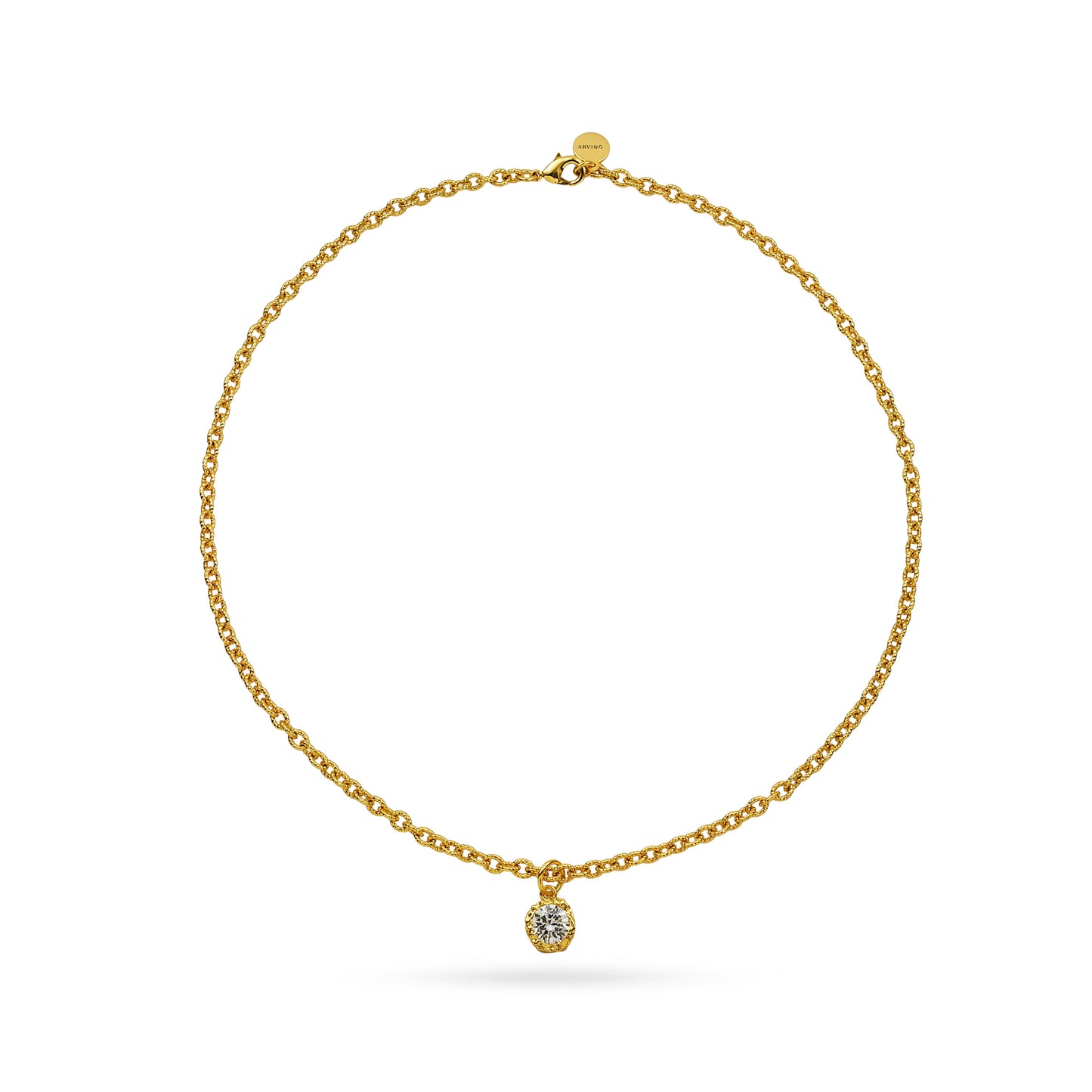 Solitaire Charm Gold Chain Necklace