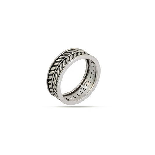 Heritage Leaf 92.5 Sterling Silver Men’s Band