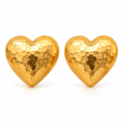 Gilded Concave Heart Studs