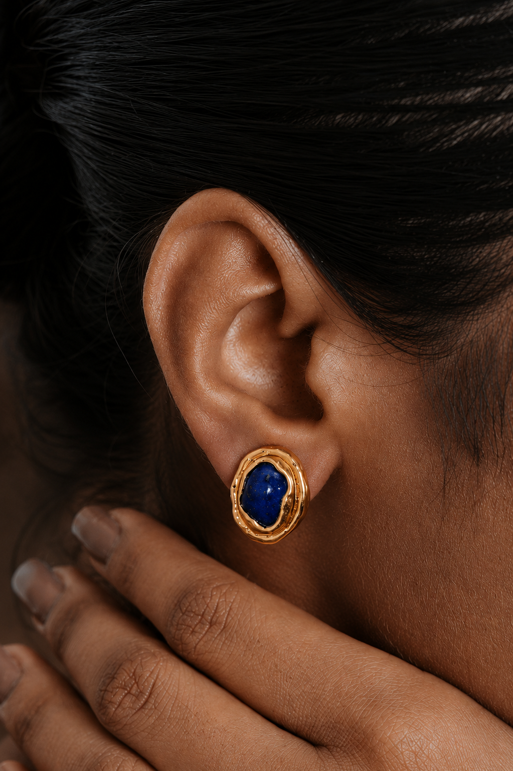 Lapis Lazuli Stud Earrings