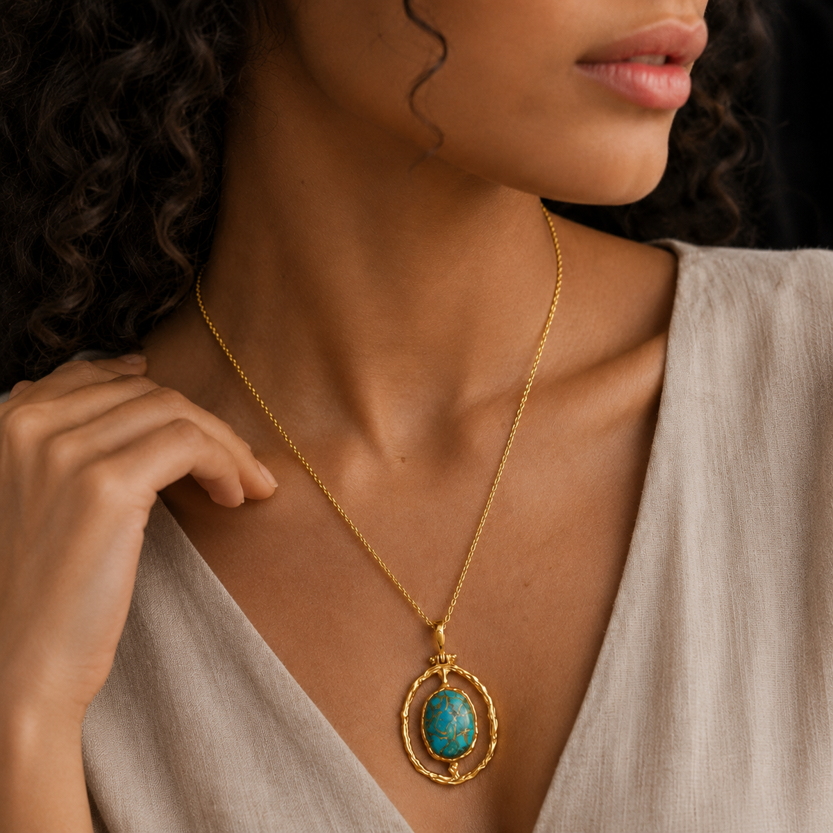 Celestial Turquoise Pendant Necklace