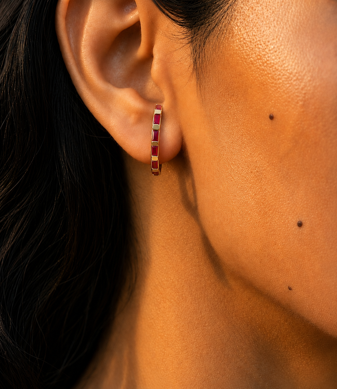 Crater Hug Hoops in 92.5 Sterling Silver