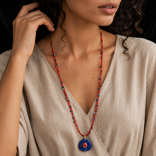 Volcanic Cord Pendant Necklace