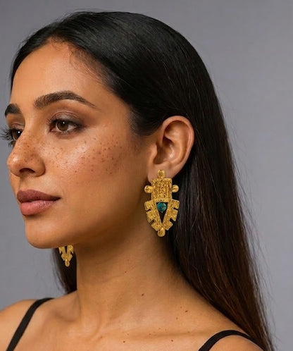 Turquoise Sheild Earrings