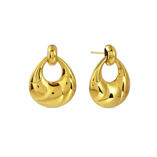 Gold Melt Loop Earrings