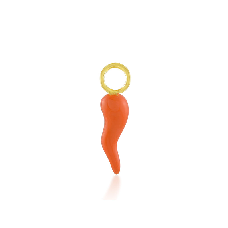 Orange Enamel Chili Pepper Charm (Water Resistance Premium Plating)