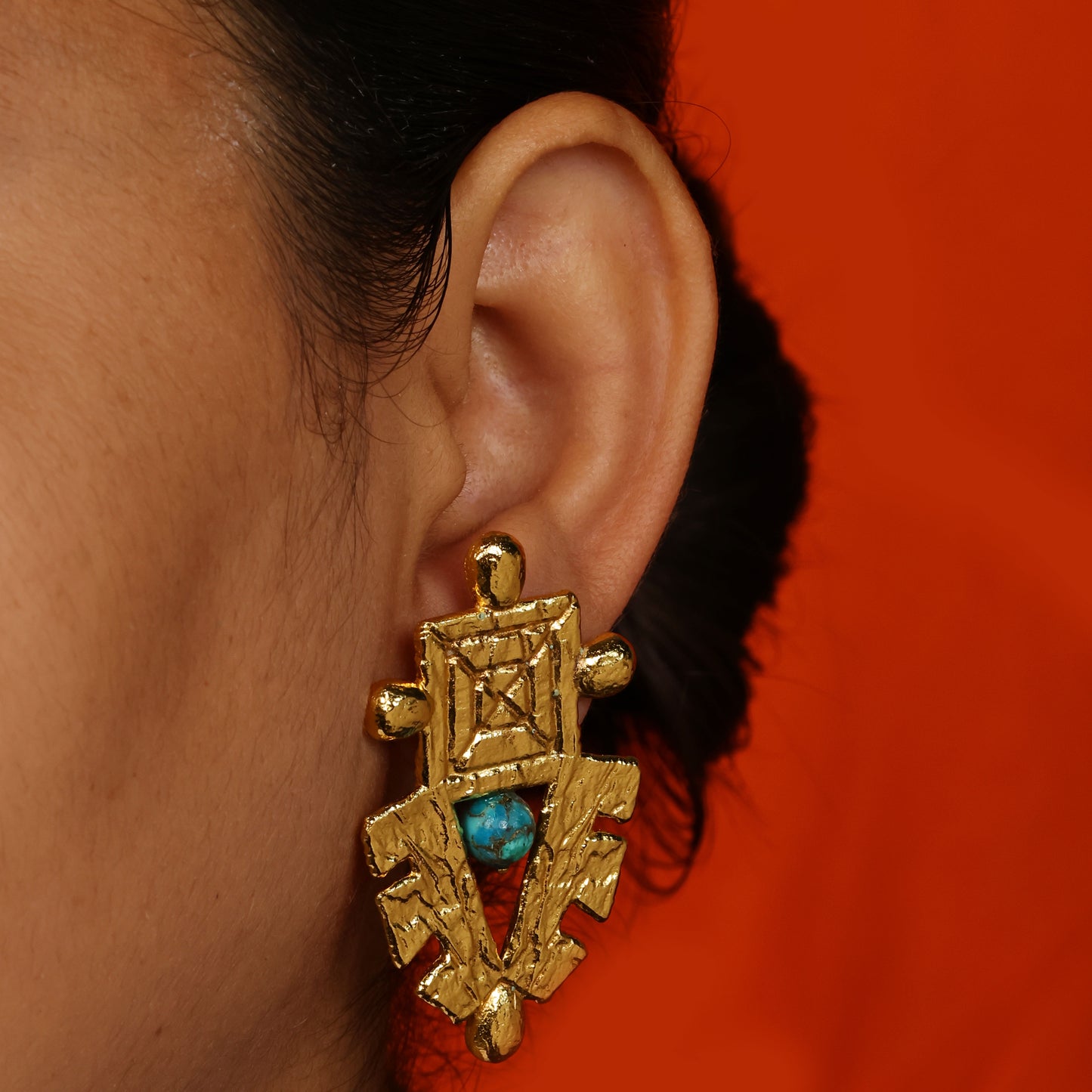 Turquoise Sheild Earrings